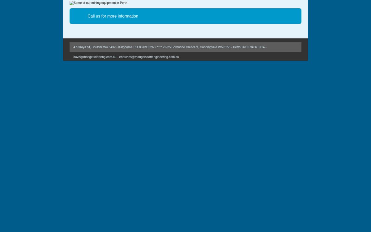Current Mangelsdorf Engineering website
